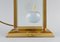 Lámpara de mesa La Pomme de vidrio transparente y latón de Le Dauphin, France, Imagen 3