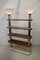 Post Modern Italian Travertine, Wood and Polished Stainless Steel Bookcase 9