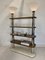 Post Modern Italian Travertine, Wood and Polished Stainless Steel Bookcase 3