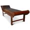 19th Century Leather & Studded Hardwood Teak Chaise Longue, Image 2