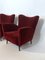 Mid-Century Red Velvet Armchairs by Gio Ponti, Set of 2 9