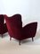 Mid-Century Red Velvet Armchairs by Gio Ponti, Set of 2 2