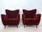 Mid-Century Red Velvet Armchairs by Gio Ponti, Set of 2 1