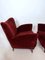 Mid-Century Red Velvet Armchairs by Gio Ponti, Set of 2 7