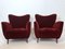 Mid-Century Red Velvet Armchairs by Gio Ponti, Set of 2 11