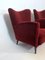 Mid-Century Red Velvet Armchairs by Gio Ponti, Set of 2 8