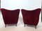 Mid-Century Red Velvet Armchairs by Gio Ponti, Set of 2 4