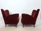 Mid-Century Red Velvet Armchairs by Gio Ponti, Set of 2 6