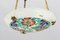 Art Deco Enameled Floral Glass and Bronze Pendant Light from Loys Lucha, 1930s 5