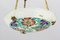 Art Deco Enameled Floral Glass and Bronze Pendant Light from Loys Lucha, 1930s, Image 5