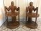 Kleine afrikanische Stühle aus geschnitztem Holz, 2er Set 9