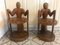 Small African Carved Wood Trunk Chairs, Set of 2 9