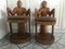 Small African Carved Wood Trunk Chairs, Set of 2 1