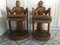 Small African Carved Wood Trunk Chairs, Set of 2, Image 1