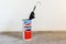 Lacquered Metal Pepsi Marked Umbrella Stand, 1990s 10