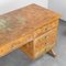 Patinated Wooden Desk in Rusty Copper Color, 1950s 3