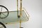 Italian Brass & Smoked Glass Serving Bar Cart with Bottle Holder in Chiavari Style, 1950s 7