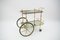 Italian Brass & Smoked Glass Serving Bar Cart with Bottle Holder in Chiavari Style, 1950s 1