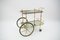 Italian Brass & Smoked Glass Serving Bar Cart with Bottle Holder in Chiavari Style, 1950s, Image 1