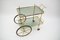 Italian Brass & Smoked Glass Serving Bar Cart with Bottle Holder in Chiavari Style, 1950s, Image 4
