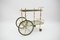 Italian Brass & Smoked Glass Serving Bar Cart with Bottle Holder in Chiavari Style, 1950s 2
