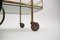 Italian Brass & Smoked Glass Serving Bar Cart with Bottle Holder in Chiavari Style, 1950s, Image 8