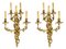 Large 19th Century French Gilt Bronze Wall Light Sconces, Set of 2 1
