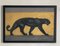 Jean Royers, Large Panthers, Charcoal on Paper, Framed, Set of 2 1