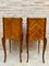 Early 20th Century French Marquetry and Iron Hardware Bedside Tables or Nightstands with Drawers and Open Shelf, Set of 2, Image 8
