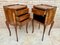 Early 20th Century French Marquetry and Iron Hardware Bedside Tables or Nightstands with Drawers and Open Shelf, Set of 2 6