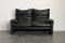 Black Leather Maralunga Sofa by Vico Magistretti for Cassina, Image 2