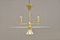 Art Deco Glass and Brass Hanging Lamp, 1920s 17