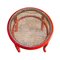 Tabourets Bas Antiques Peints en Rouge, Set de 2 2