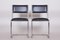 Bauhaus Black Leather Chairs, Czechia, 1930s, Set of 2, Image 2