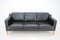 Black Leather Three Seater Sofa from Stouby, Denmark, 1970s 3