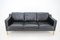 Black Leather Three Seater Sofa from Stouby, Denmark, 1970s, Image 3