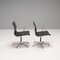 Chaises Ea 108 en Cuir Noir et Aluminium par Charles & Ray Eames pour Icf, Set de 2 3