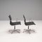 Sedie Ea 108 in pelle nera e alluminio di Charles & Ray Eames per ICF, set di 2, Immagine 3