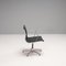 Sedie Ea 108 in pelle nera e alluminio di Charles & Ray Eames per ICF, set di 2, Immagine 6
