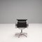 Chaises Ea 108 en Cuir Noir et Aluminium par Charles & Ray Eames pour Icf, Set de 2 7