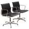 Black Leather & Aluminium Ea 108 Chairs by Charles & Ray Eames for Icf, Set of 2 2