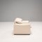 Cream Leather Armchair and Footstool by Vico Magistretti Maralunga for Cassina, Set of 2 7