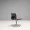 Sedie Ea 108 in pelle nera e tavolo da pranzo ovale di Charles & Ray Eames per ICF, set di 7, Immagine 7