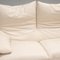 Cream Leather Three Seater Sofa by Vico Magistretti Maralunga for Cassina 6