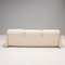 Cream Leather Three Seater Sofa by Vico Magistretti Maralunga for Cassina, Image 5