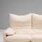 Cream Leather Three Seater Sofa by Vico Magistretti Maralunga for Cassina, Image 7
