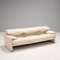 Cream Leather Three Seater Sofa by Vico Magistretti Maralunga for Cassina 2