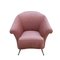 Mid-Century Modern Italian Armchairs in Pink Trimed Fake Fur, 1950s, Set of 2 2