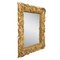 Art Nouveau Style Rectangular Gold Foil Hand Carved Wooden Mirror, 1970s, Image 4