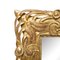 Art Nouveau Style Rectangular Gold Foil Hand Carved Wooden Mirror, 1970s, Image 2